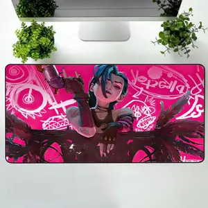 LoL Jinx Arcane Anime Manga V1 Desk Mat Gaming Setup Mousepad Gift for her Anime