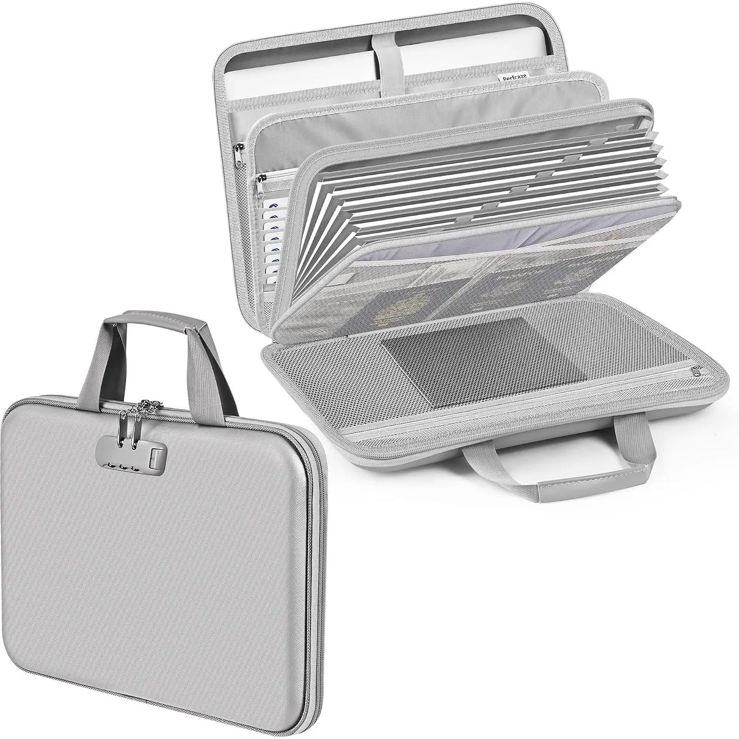 Fireproof Document organizer with Lock & Handle & 13 Accordion File Folder