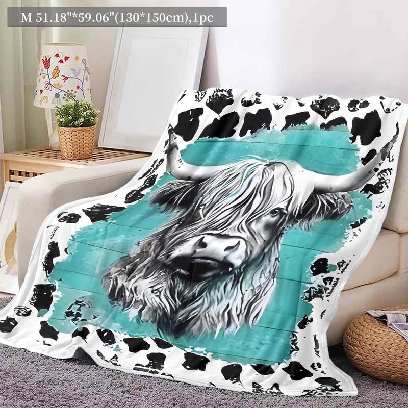 Yak Print Cozy Bed Blanket Soft Warm Napping Throw for Sofa Couch Chair 2024 Outdoor Sleeping Bedding Bedroom Decor Men Gifts Halloween Christmas Decor 2024 Newest Soft Warm Napping Blanket