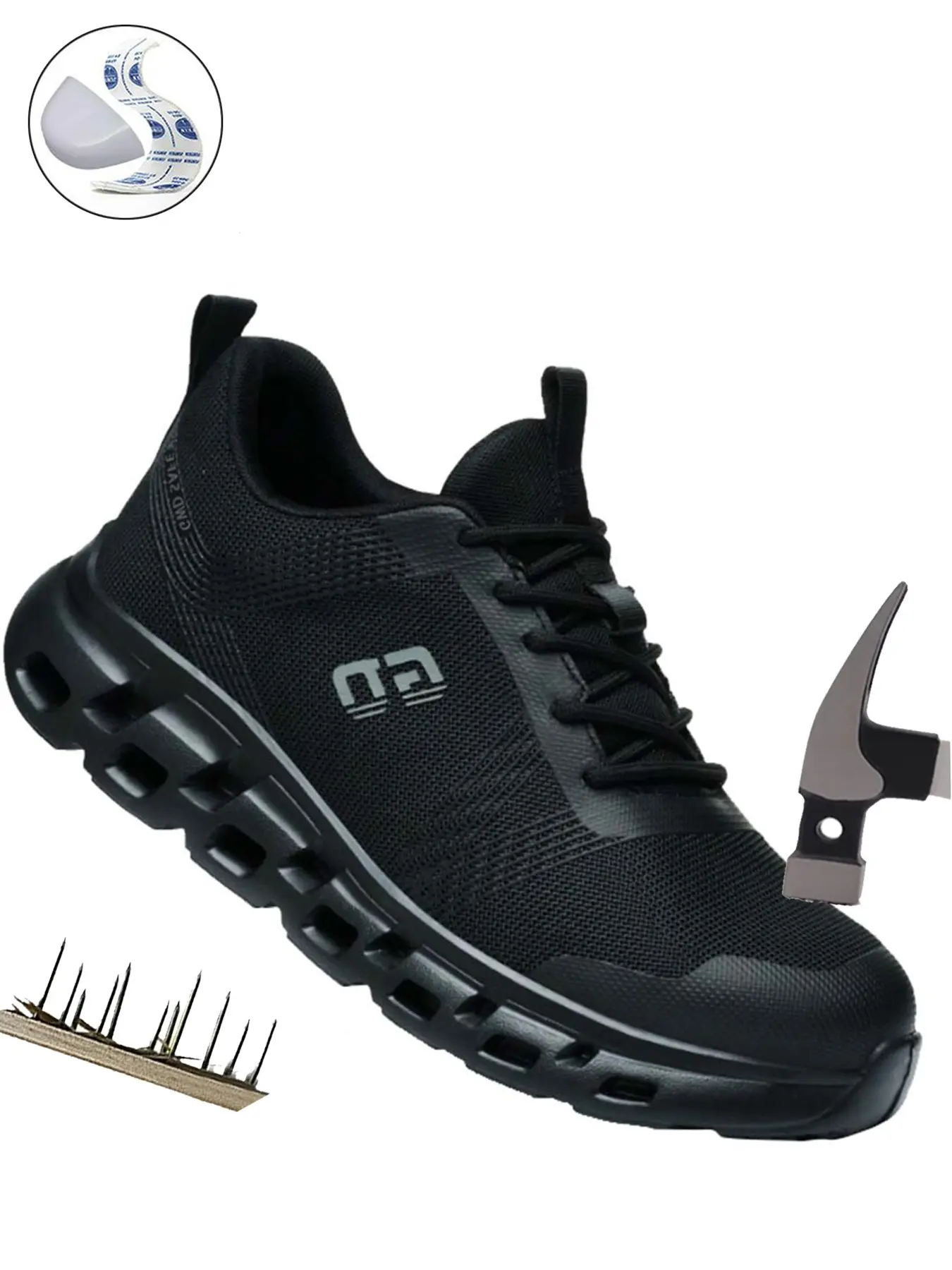Steel Toe Safety Shoes, Closed Industrial Work Boots, Anti-Compression & Puncture Resistant, Lightweight Durable, Ideal for Construction Sites, Warehouses, Gardens