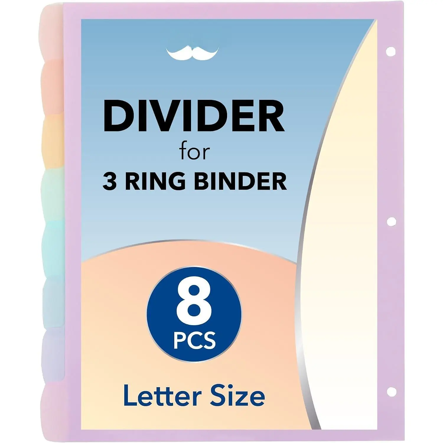 - Large Write & Erase Tabs Dividers for 3 Ring Binder, 9"x11", 8 count, Aesthetic Pastels Binder Divider, Durable Plastic Dividers for 3 Ring Binder for Student, Office, School Supplies