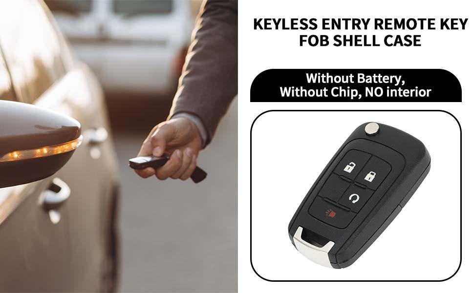 Key Shell Case Keyless Entry Remote Key Fob Replacement Case for Chevrolet Equino 2018-2020 for Chevrolet Cruze 2012-2015 4 Buttons OHT01060512