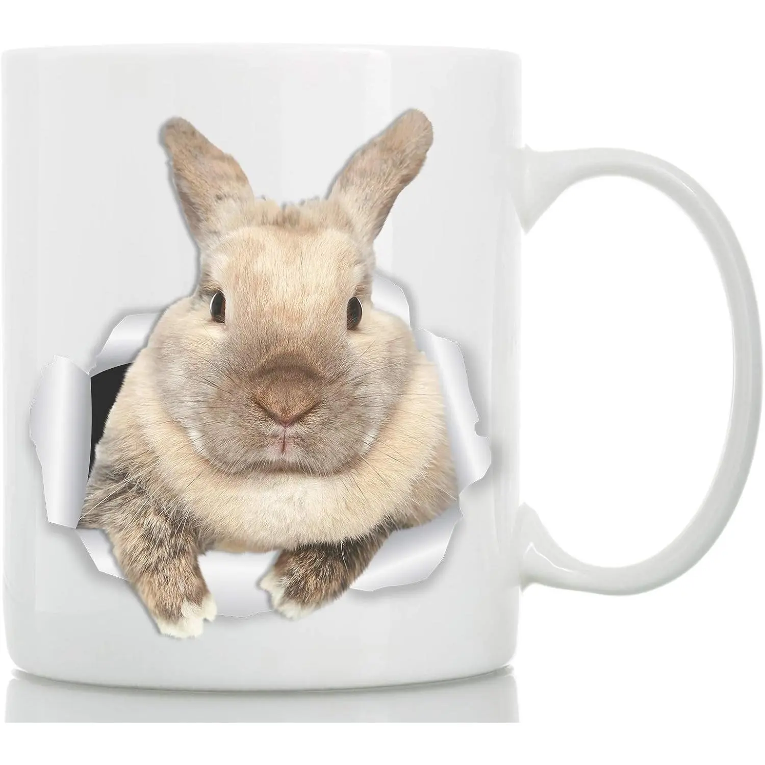 Rascally  Mug - Funny Bunny Coffee Mug Easter  - Cute Novelty Cup (11oz)