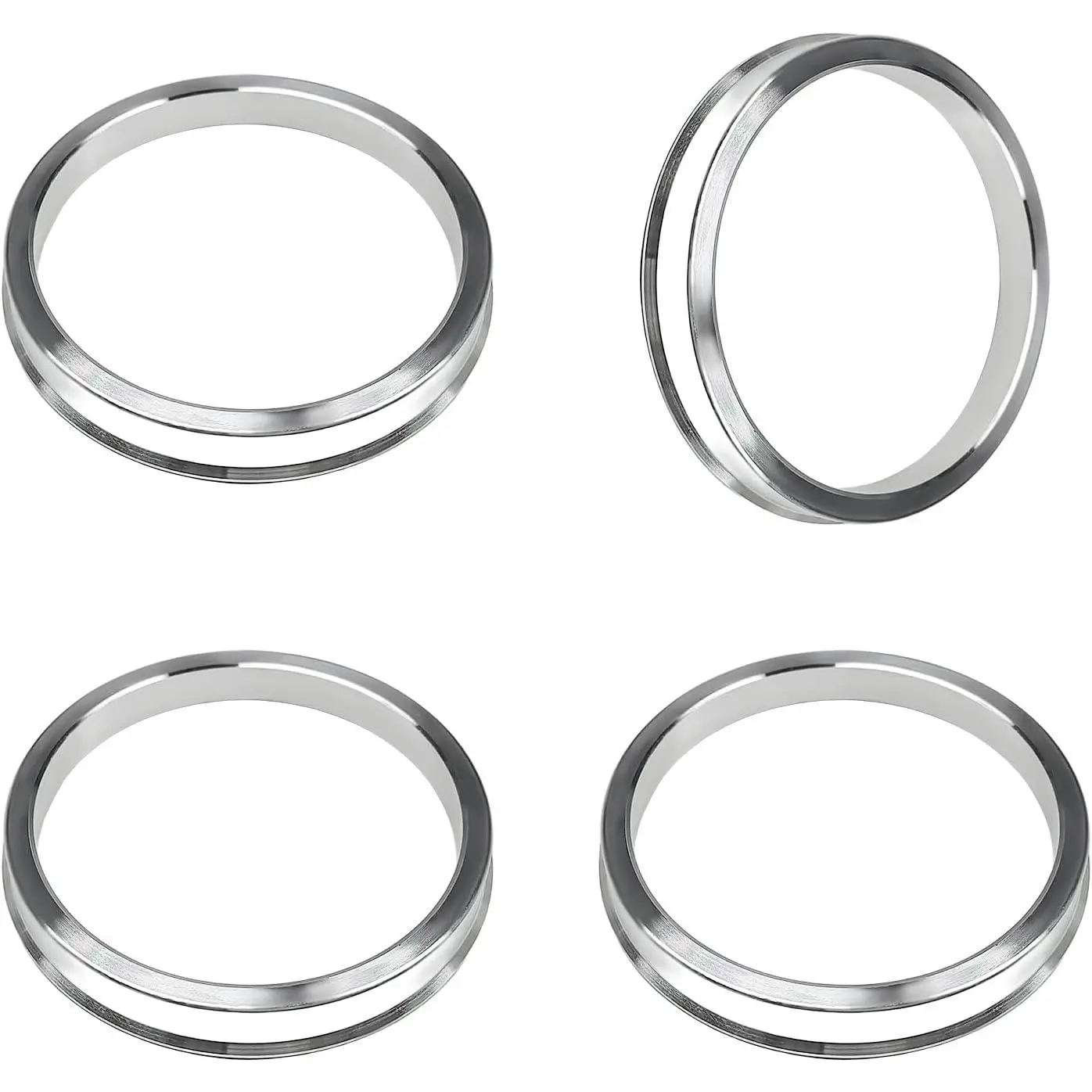 4-Count Press-Fit Alloy Hub Centric Rings, 64mm (millimeters) ID to 73mm (millimeters) OD Wheel Center Bore Spacers with Vibration Control, Shock-Absorbing Car Repair & Wheel Fitment Accessories