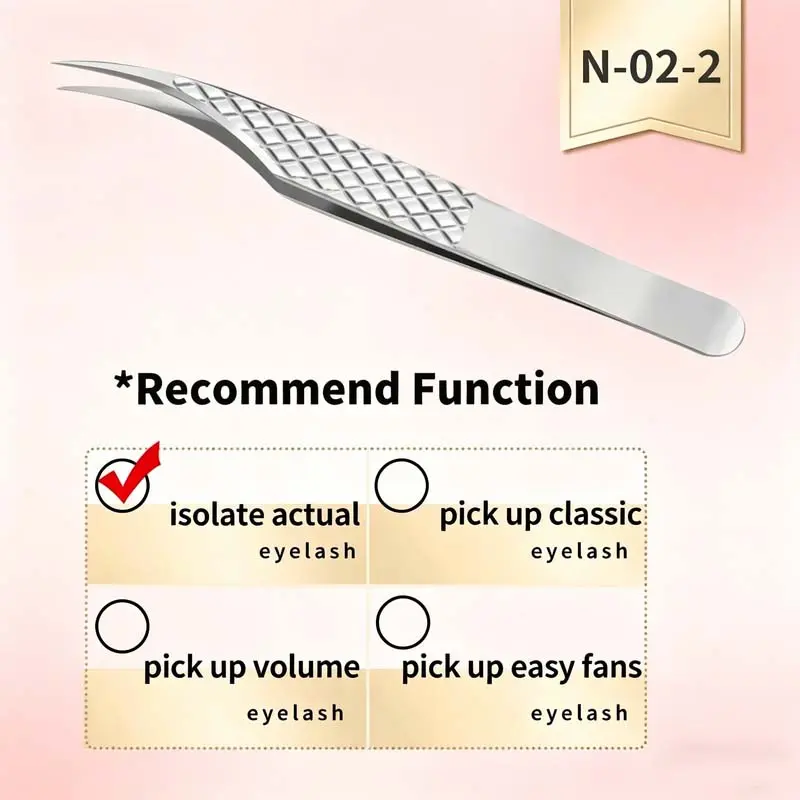 Precision Volume Eyelash Extension Tweezers, Nagaraku Diamond Grip 420 Stainless Steel Makeup Tool