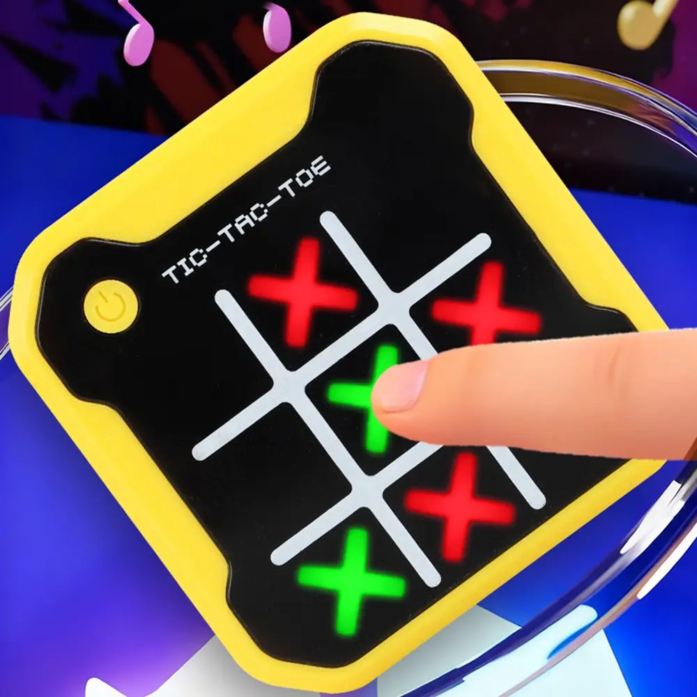 4 in 1 Electronic Tic Tac Toe Game, Portable Handheld Puzzle Game Console, Travel Games for Kids & Adults, Educational Board Games