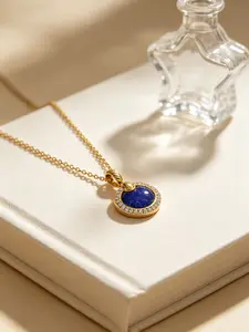 2026 Original New Product Popular Retro Design DYXL-206 17.8mm Lapis Stone Necklace for Women Fashion High Quality Jewelry Accessories Gift