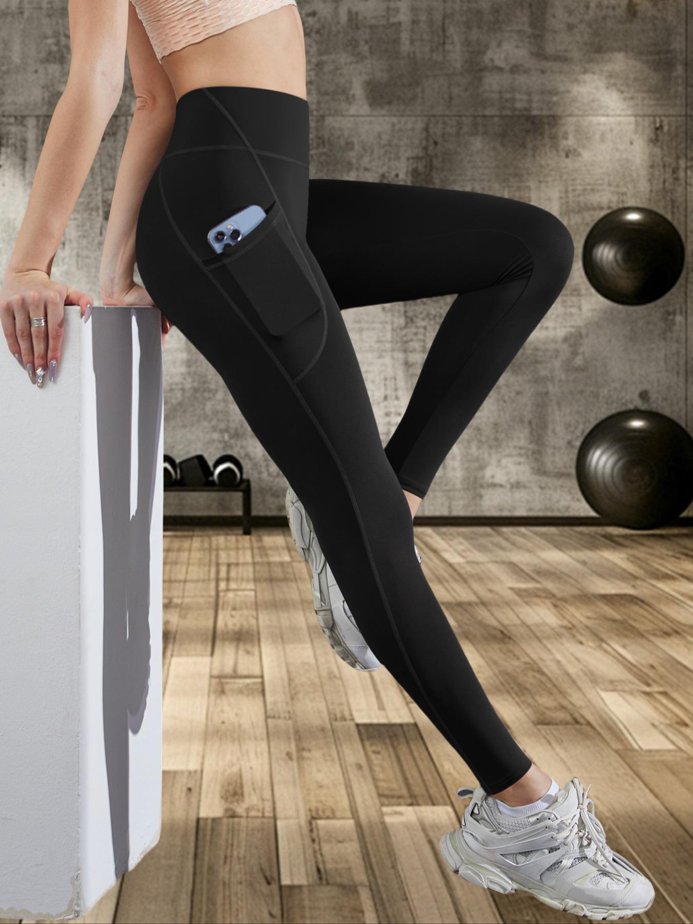 Women's Solid High Waist Sports  Leggings, Casual Comfy Breathable Skinny Pants for Yoga Gym Workout Running, Ladies Sportswear for Summer, Gym Clothing