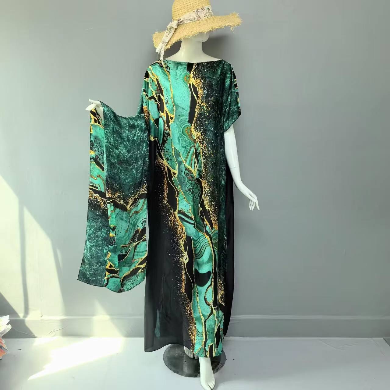 Women's Leopard Print Long Sleeve Kimono & Bandana Set, Casual Open Front Outerwear & Square Scarf Set for Beach Vacation, Beach Cover Up, Ladies Clothes Accessories for All Seasons