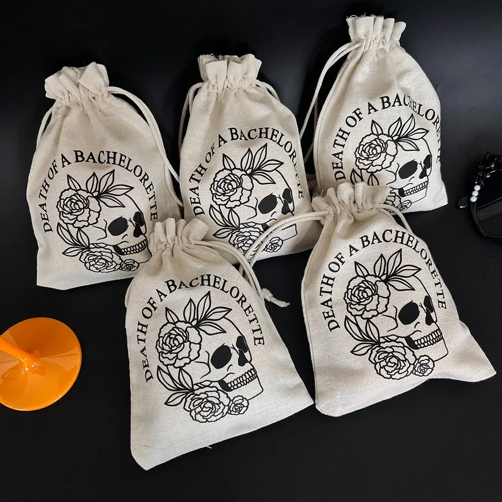 5pcs Death of a Bachelorette hangover Recovery kit bags Till Death Do Us Party Goth Gothic alternative Halloween Spooky Bride or Die theme Bachelorette hen Do Party weekend bridal shower bride to be Wedding table decoration guest bridesmaid welcome favor