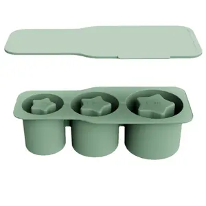Dedicated to ice strip ice grid reusable silicone mold with cover demoulding