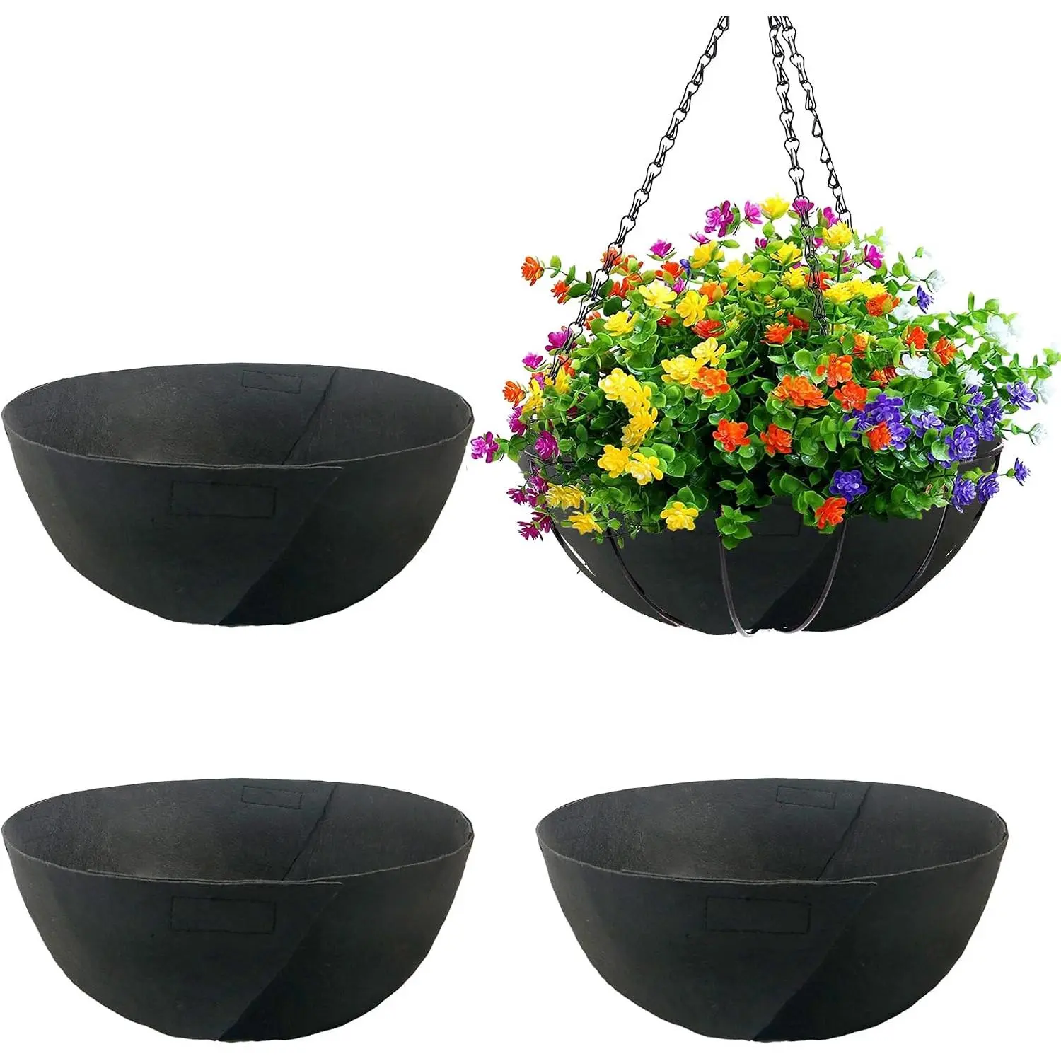 Basket Liners, 8 Pack 12IN Round Felt  Planter Liners