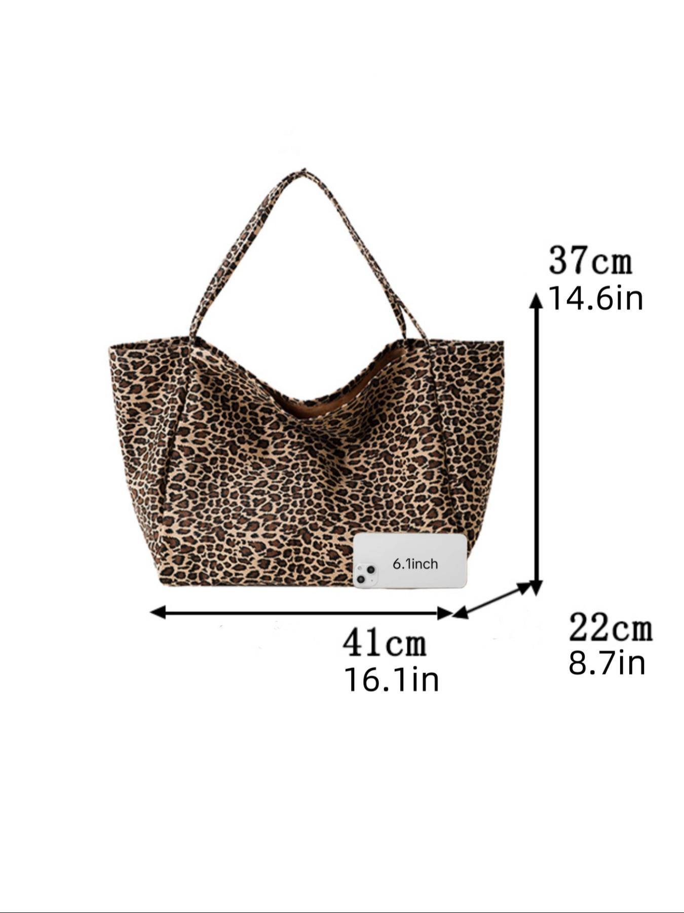 Women's Fashion Leopard Print Tote Bag, Large Capacity Daily Handbag Shoulder Backpack, Casual Trendy Multifunctional Commuter Bag, Fashionable Tote Bag, Stylish Tote Bag