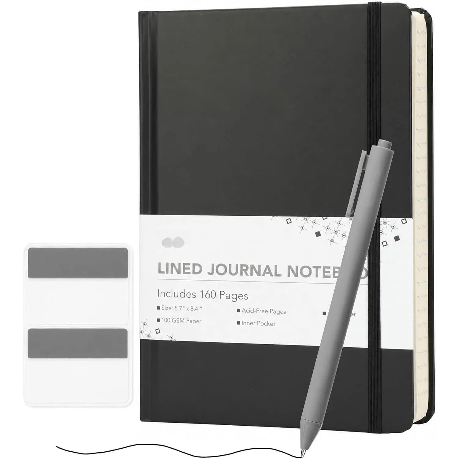 Lined Notebook Journal for School, 5.7"x8.4" Size, 160 Pages, Black Cover Office Stationery Lined Notebook Journal for School, 5.7"x8.4" Size, 160 Pages, Black Cover Office Stationery