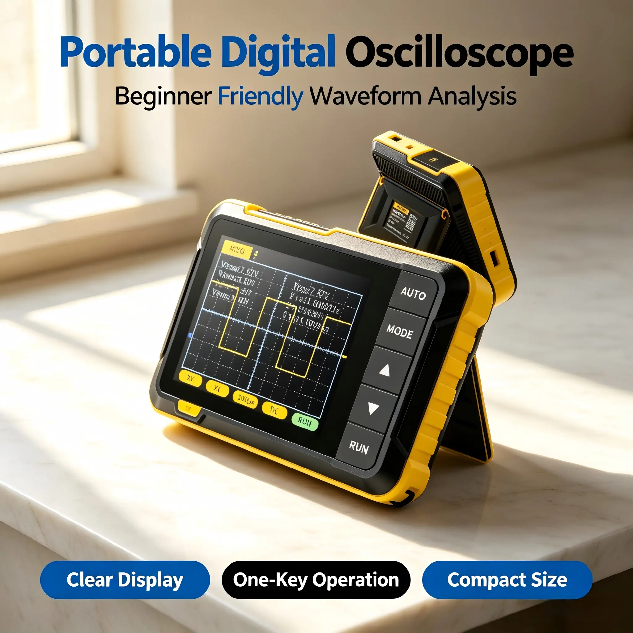 DSO 152 Handheld Digital Oscilloscope, Portable Mini Digital Waveform Tester Meter, Beginner-Friendly Oscilloscope Tool for Electronics Teaching Training, Circuit Troubleshooting Repair & DIY Electronics Hobby Projects