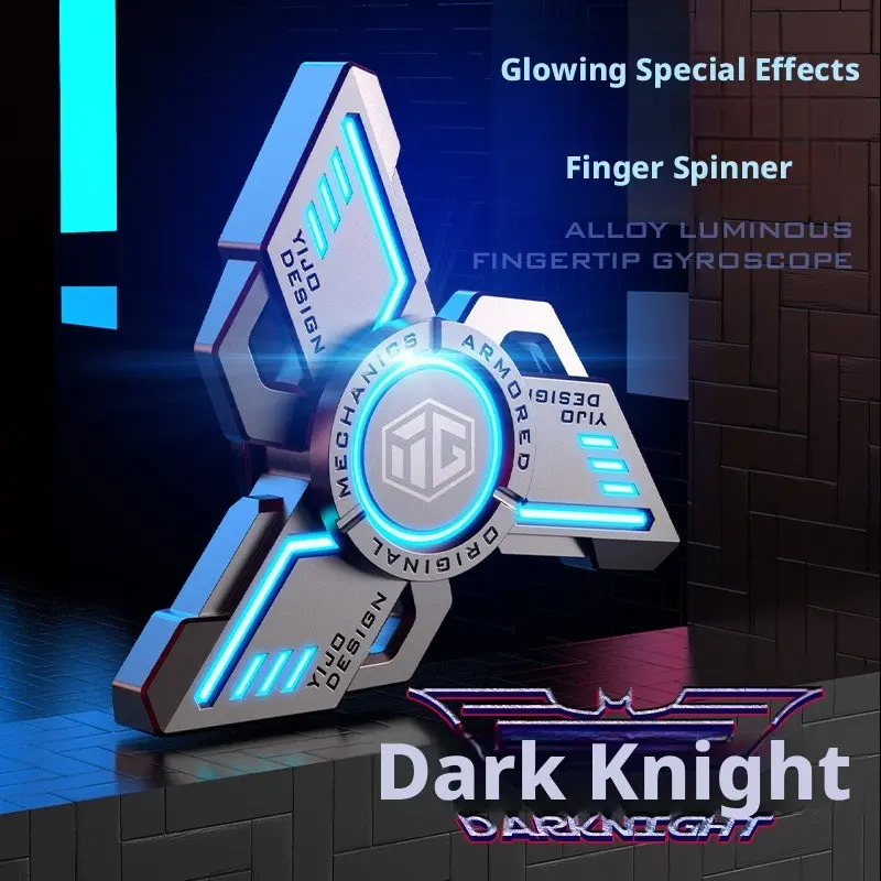 Viral Glow In Dark Metal Fidget Spinner Luminous Infinity Black Tech Toy Stress Relief Gadgets for Kids & Adults