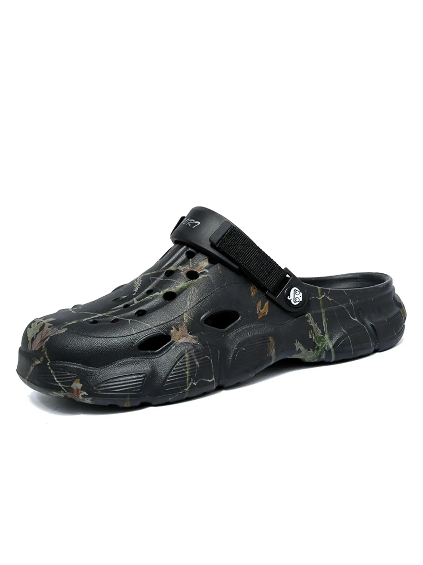 Men's Camouflage Tree Print Sandals, Slip-On Thick Sole Anti-Slip Beach Shoes, Outdoor Casual Summer Footwear, Sizes 39-44