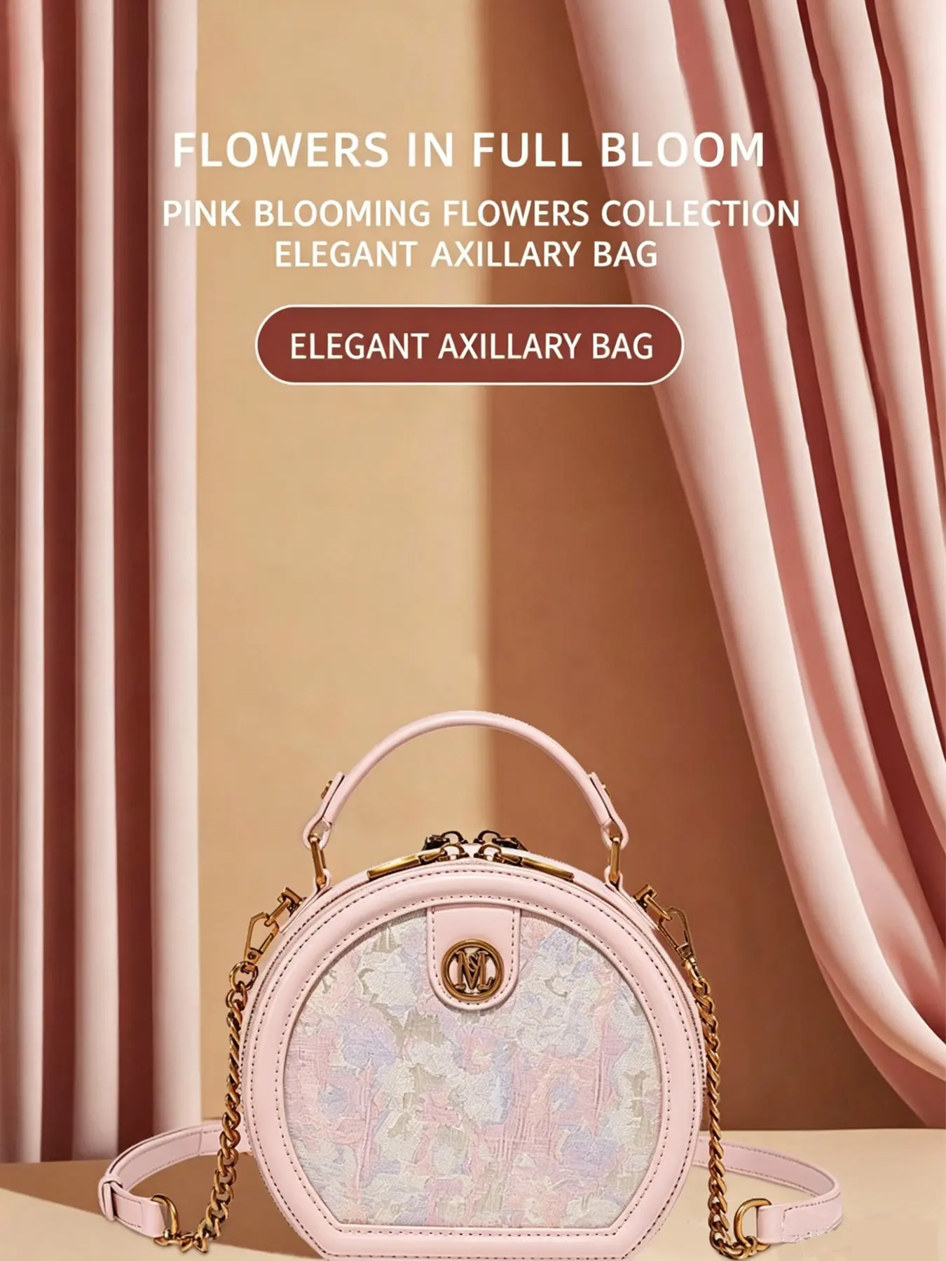 High end embroidered hand-held round cake bag, versatile single shoulder crossbody small round bag for commuting, stylish and compact design, suitable for daily use, ideal gift choice