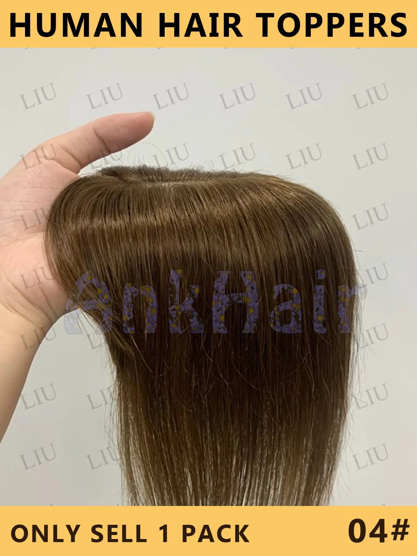 Human Hair Toppers with Clips for Women, Natural Hair Toppers for Thin Hair, One Piece Toppers 5x9cm Base, Stylish and Convenient, Invisible Hair Topper