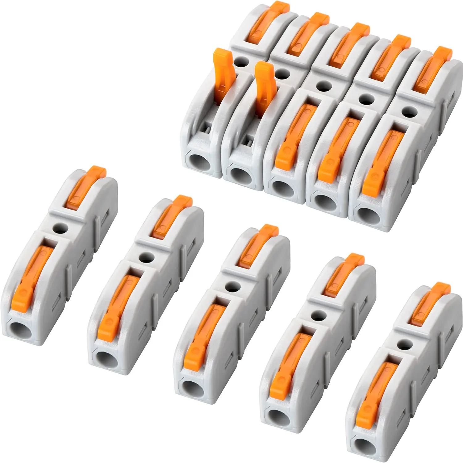 20 Pcs Wire Connector 1 Conductor Compact Splicing Wire Connectors for Circuit Inline 24-12 AWG Orange