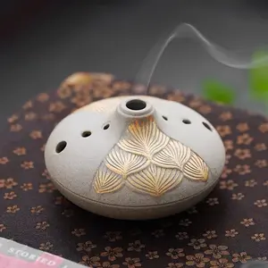 Lotus Incense Holder Ceramic Home Sandalwood Coil Incense Holder Office Incense Holder Home Indoor Tower Incense Stick Incense Holder
