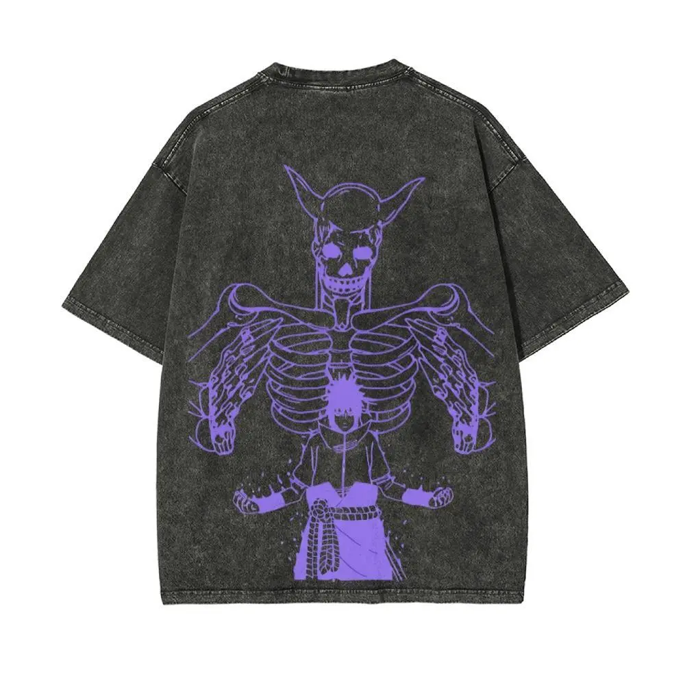 Limited Uchiha Sasuke x Susano - Naruto Anime Double Printed Vintage  Washed Tee Unisex Oversize Anime Manga Washed Heavyweight Cotton T-shirt, Gift For Anime Fan Lover SpringStatements