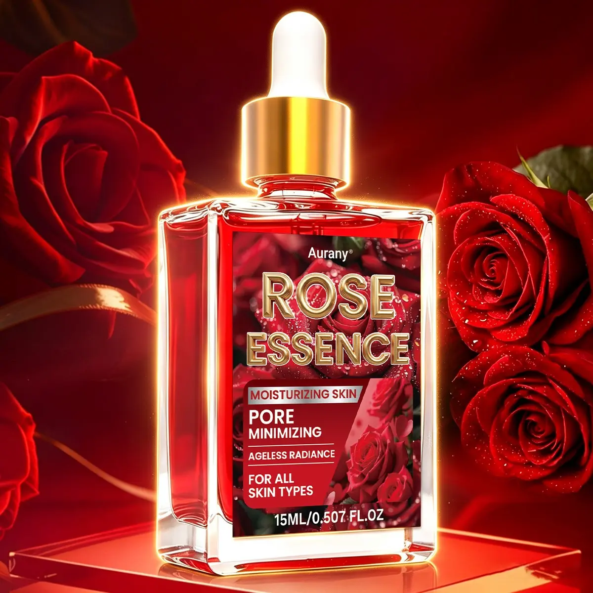Rose Essence, Essential Oil Rose, Rose Essential Oil For Skin， With Rose Extract, Hydrating & Moisturizing, Boosts Skin Elasticity， Body & Face Long-Lasting Hydration, Firming , Daily Skin Care, For All Skin Types, Hydrating Body Serum