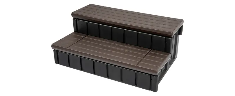 HECASA Hot Tub Steps Outdoor Spa Steps with Storage, Hot Tub Stairs Non-Slip Steps for Outdoor Indoor, 36 Inches Black/Brown, Deluxe Spa, Assembly Required HECASA Hot Tub Steps Outdoor Spa Steps with Storage, Hot Tub Stairs Non-Slip Steps for Outdoor Indoor, 36 Inches Black/Brown, Deluxe Spa, Assembly Required