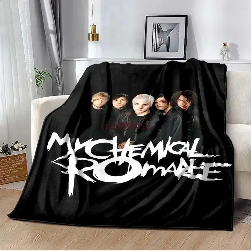 My Chemical Romance Classic Rock Band Print Soft Skin-Friendly Flannel Throw Blanket Bedroom Living Room Car Decor, Matches cooling blankets pillows couch cover for sofa bedding set comforter set, Birthday Gift For Young Rock Music Fans