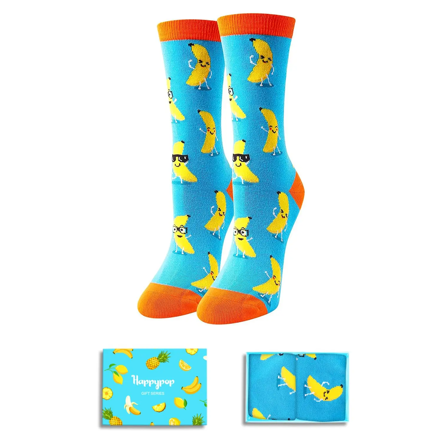 HAPPYPOP Women Funny Gifts for Banana Lovers, Banana Fruit Cool Socks Birthdays, Valentine's Day, Mother's Day, Christmas Gifts