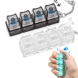 Adult Keyboard Fidget Toy, LED Light Up Toys Cool Fidget Keychain, Multi-Functional Keyboard Switch Tester Fidget Keychain Anxiety Relief Items Fidget keyboard  fidget  clicker keychain