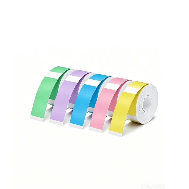 5 rolls, 12 × 40mm color self-adhesive thermal printing paper, mini thermal label paper, Direct Thermal Labels (160 stickers/roll).