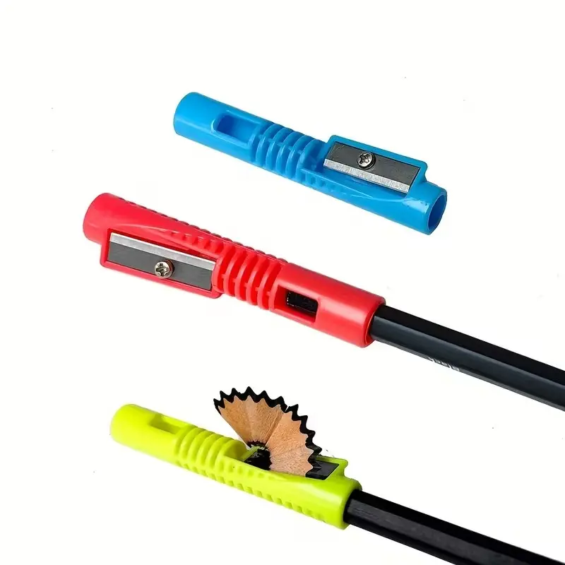 5PCS Pencil Sharpeners with Extender | 2-in-1 Manual Sharpener & Pencil Holder | Portable Colored Pencil Caps for Kids | Protect Short Pencils & Reduce Waste | Random Colors