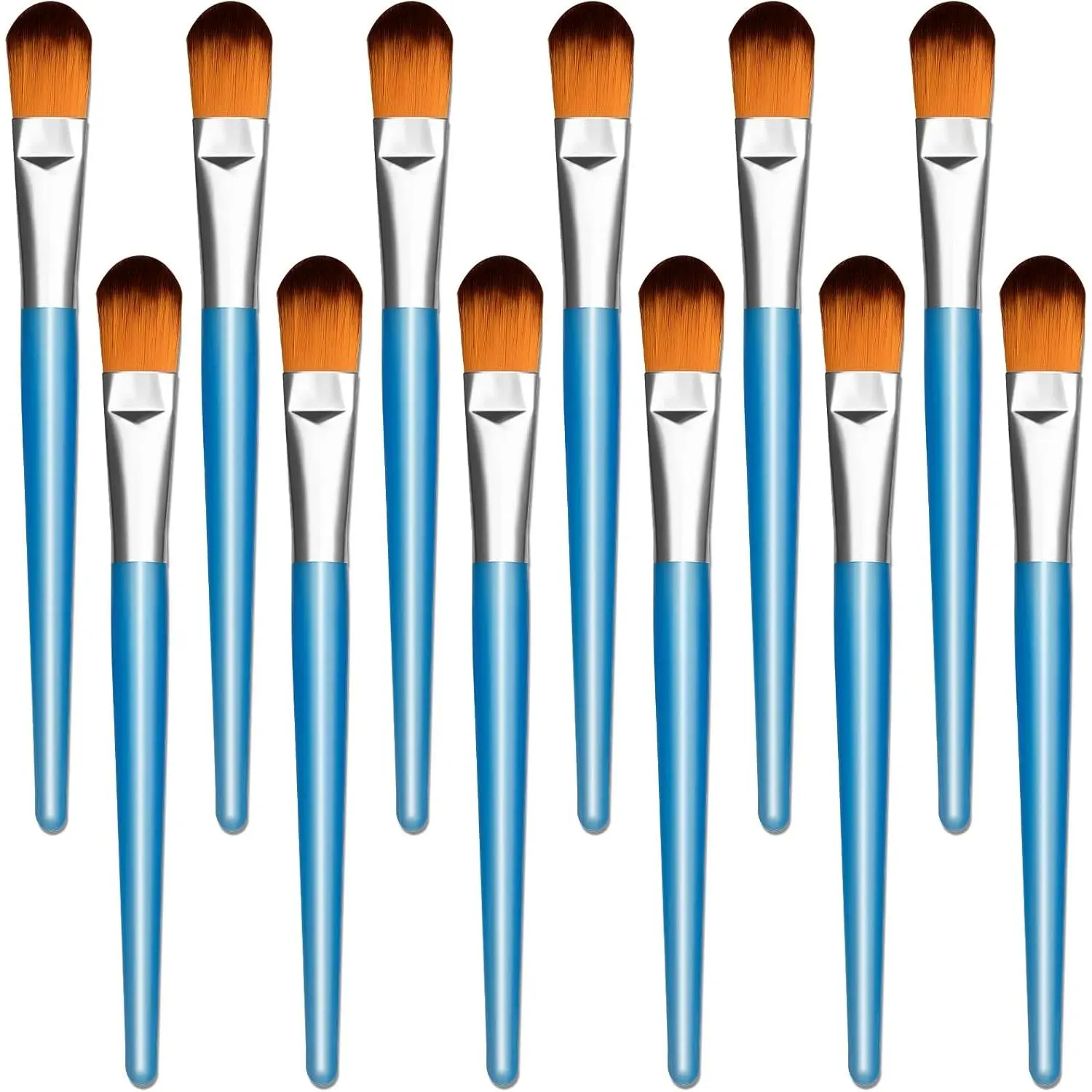 12 count Large  Brushes for Painting, 1 Inch Mop Brushes for  Painting, Large Oval Blending   Brushes with Wooden Handle for Gouache, Watercolor, Easy to Clean