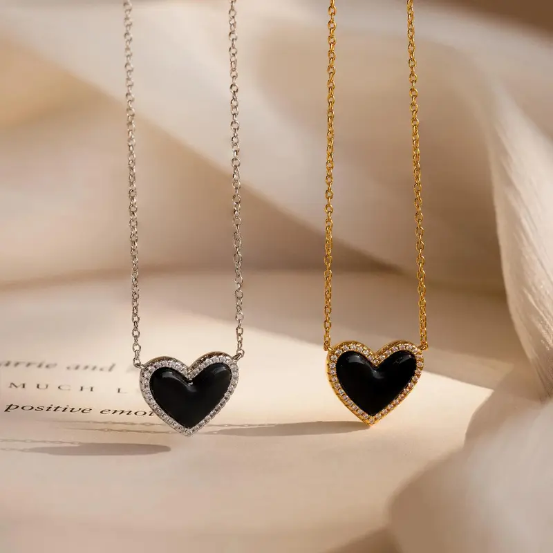 Women's Cute Heart Pendant Collarbone Chain, Elegant Simple Style Chain Jewelry Necklaces for Daily Wear, Party Fashion Accessories