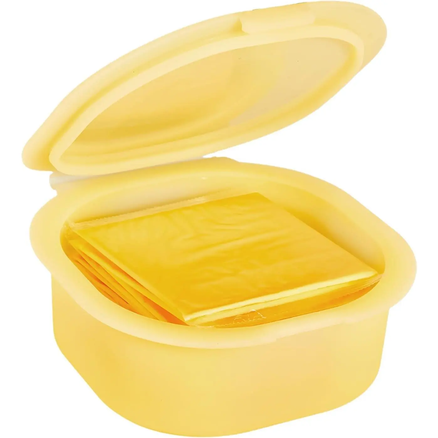 Cheese Container for Refrigerator, Yellow Sliced Cheese Container Holder Cheese Storage Keeper for fridge, Snack  Storage Container Box, 7oz Bowl with Lid Stackable Dishwash-safe