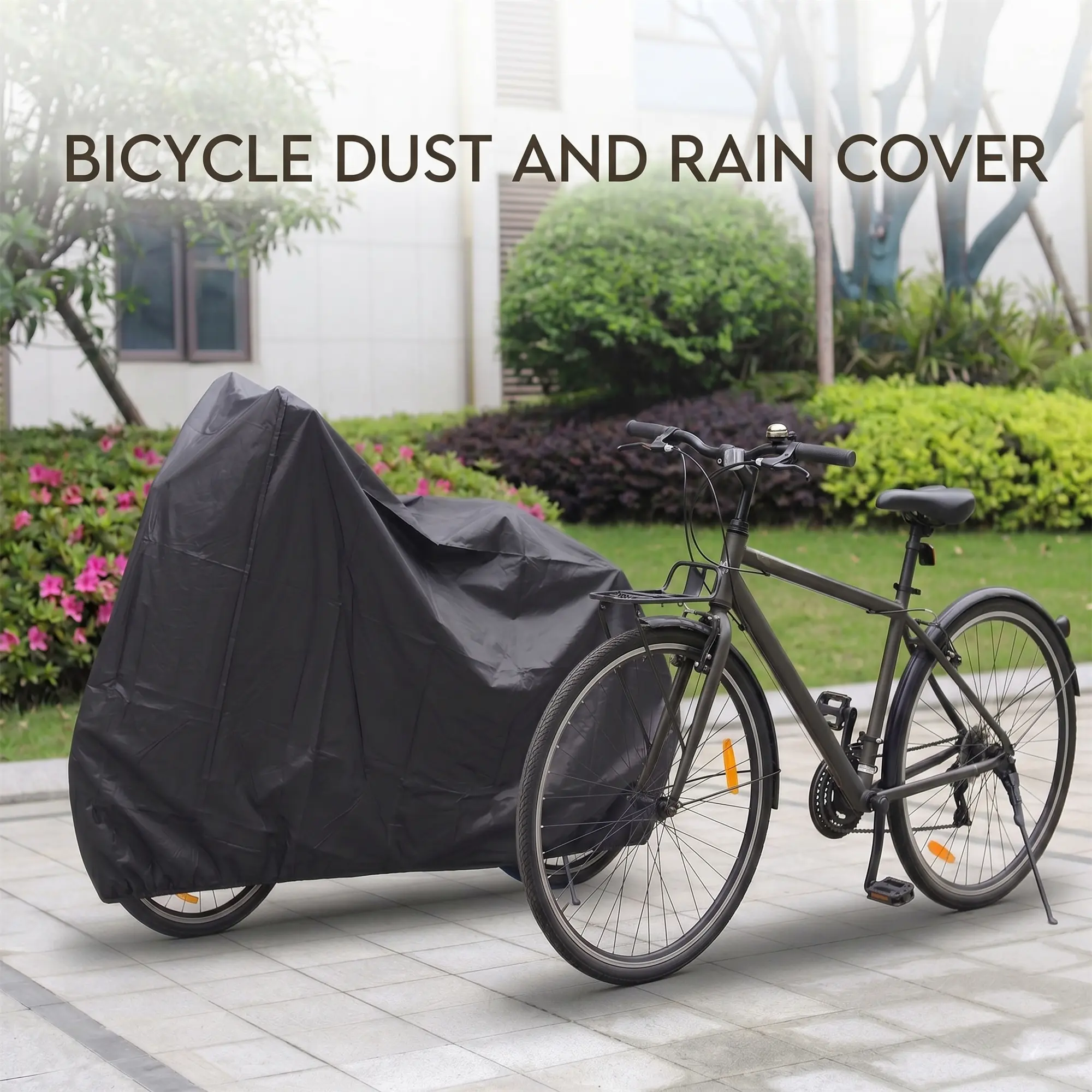 All-Season Thickened EVA Bicycle Cover – Waterproof, Sun-proof, Snow-proof, and Dust-proof; Durable Black Cover Suitable for Outdoor Storage