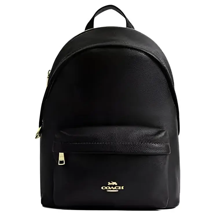 COACH Taylor 27 Adjustable Strap Leather-Textile Backpack, Large Women's Bag in Gold and Black