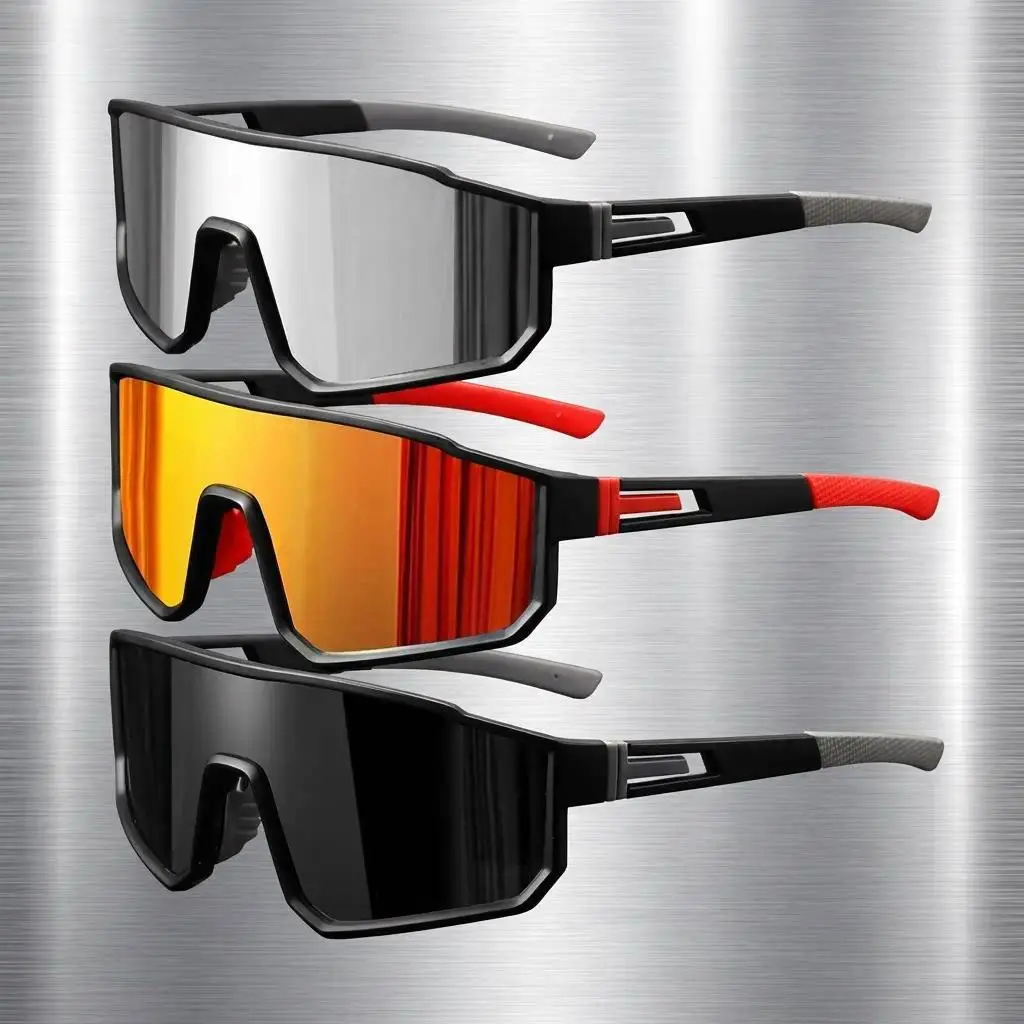 Unisex 3-Pack Oversize Wrap Polarized Glasses, UV400 Eye Protection Lenses, Lightweight Windproof TR90 Frame with Anti-Slip Pad, 28G Plastic Resin Outdoor Sport Sunglasses for Running Hiking, Men's Accessories, Tr90 Plastic