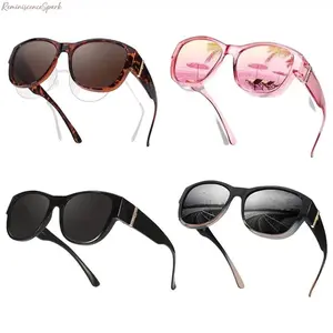 XUH Women's 2/4-Pack Polarized Fit Over Sunglasses, TR90 Flexible Lightweight Frame, UV400 Anti-Glare Protective Shades Wear Over Myopia Prescription Eyeglasses, Trendy Durable Eyewear for Driving, Fishing, Travel & All Season Outdoor Activities