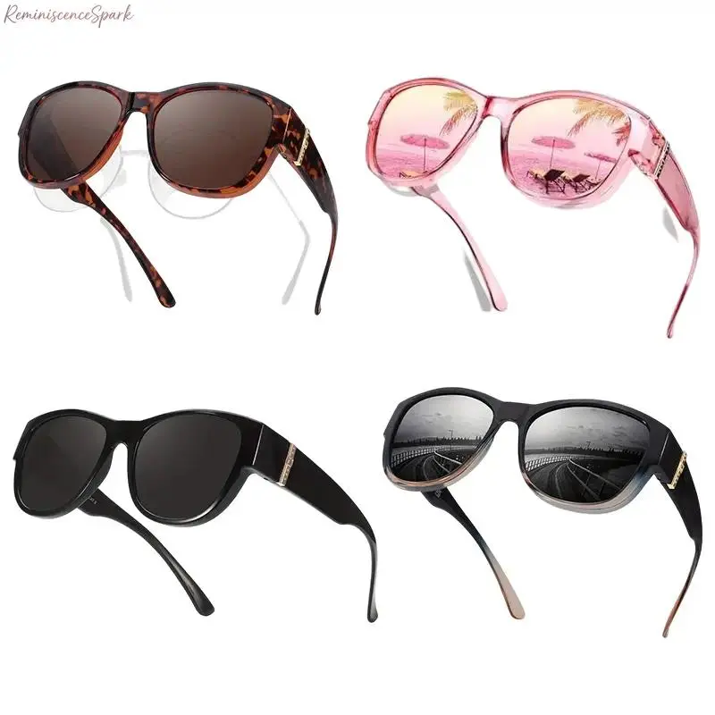 XUH Women's 4-Pack Fit-Over Sunglasses with Soft TR90 Flex Frames, Anti-Glare Polarized UV400 Lenses, Nylon Build, Affordable Stylish Accessories for Female Wear, Outdoor Activities, Driving