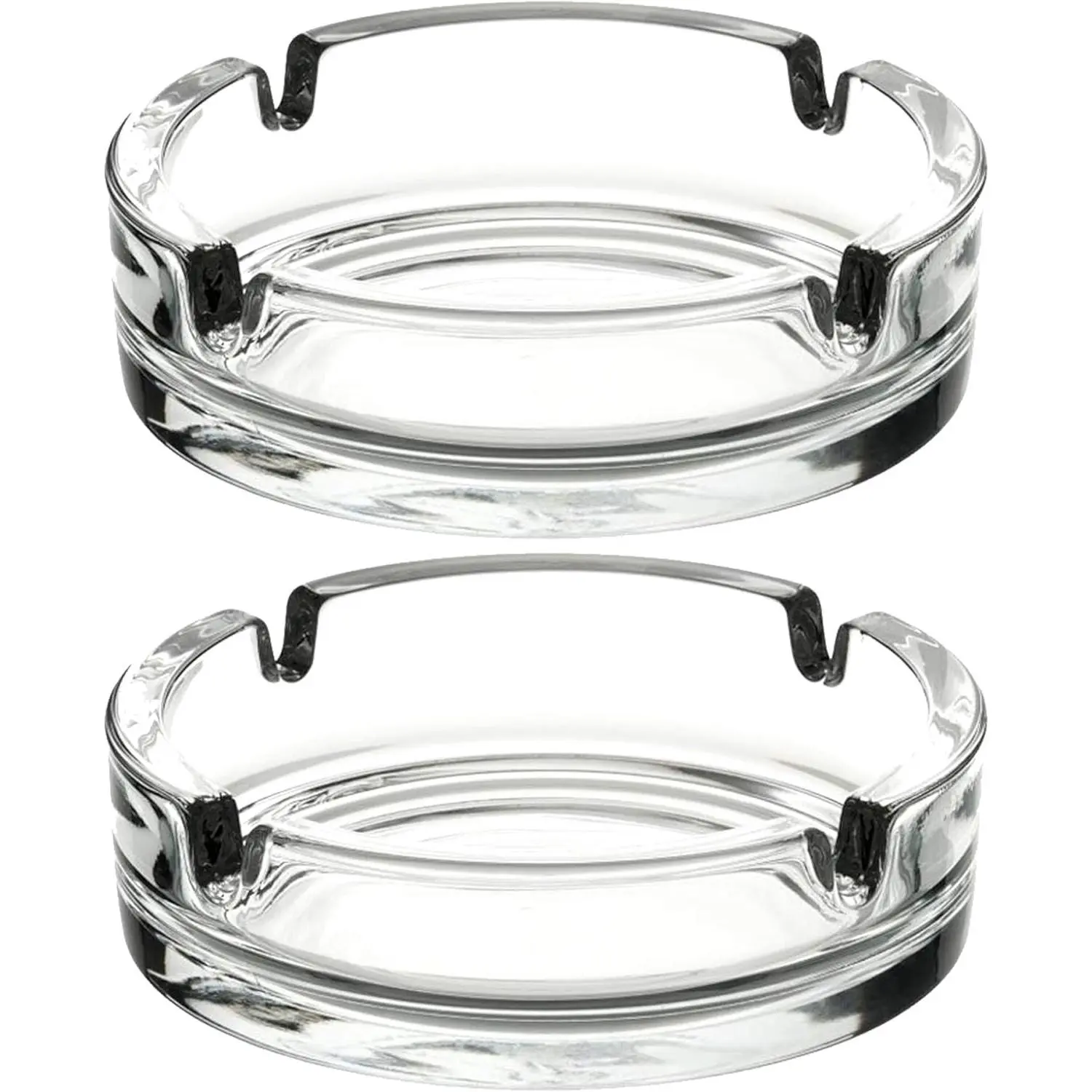 Glass Ashtrays for Cigarettes Decorative Modern Ashtray 2 pcs Clear