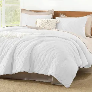 White Full Comforter Sets, Lightweight Bedding Comforter Sets for Bed, 3 Pieces Down Alternative Comforter Bed Set Gift Choice (79x90Inches, 1 Comforter and 2 Pillow Shams)