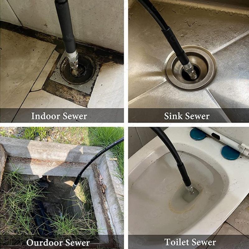 Stainless Steel Pressure Washer Drain Jetter Hose Nozzle Tools with 1/4" Quick Connector,65000 PSI Sewer Jetter Nozzle,Sewer Cleaning Tool High-pressure Nozzle,Cleaning Accessories.