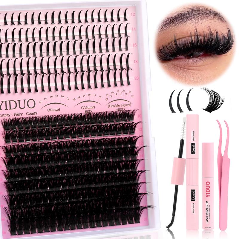Individual False Eyelashes Kit, 60D/80D/100D Mixed Length Eyelash Extensions Kit, Self Grafting Curl Eyelashes, Eye Makeup Enhancement False Eyelashes, Cosmetic, Eyelash Set #TOP PICKS