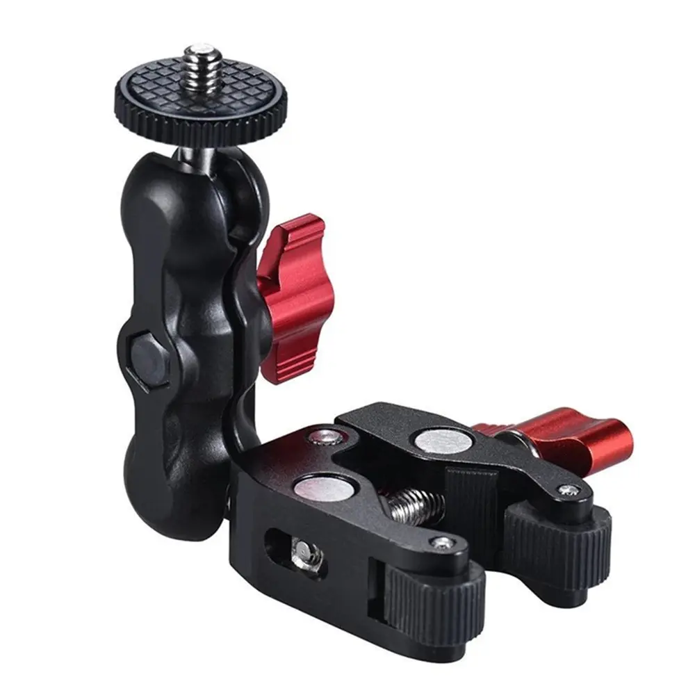 Super Clamp Camera Clamp Mount Monitor 360° Ballhead Magic Arm Double Ball Head Adapter for DSLR Camera/Gopro/LED Lights/phone