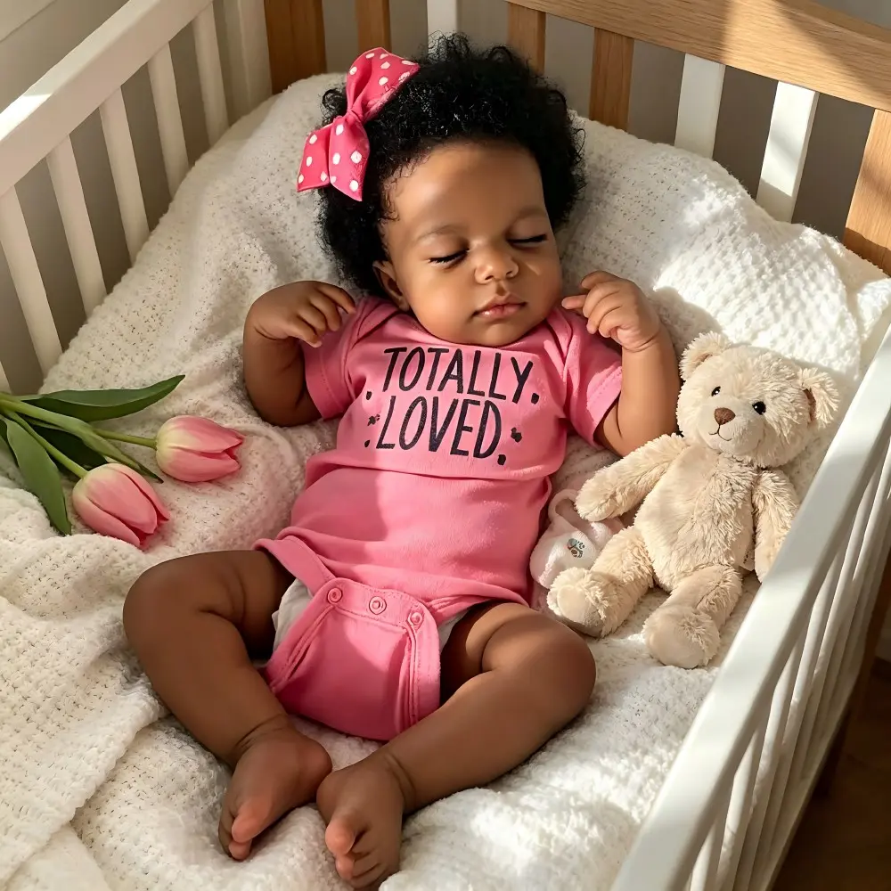 20-Inch Handmade Baby Doll with Curly Hair, Soft Skin, Gorgeous Doll, Perfect for Halloween Thanksgiving Christmas Gifts, Realistic Mini Size