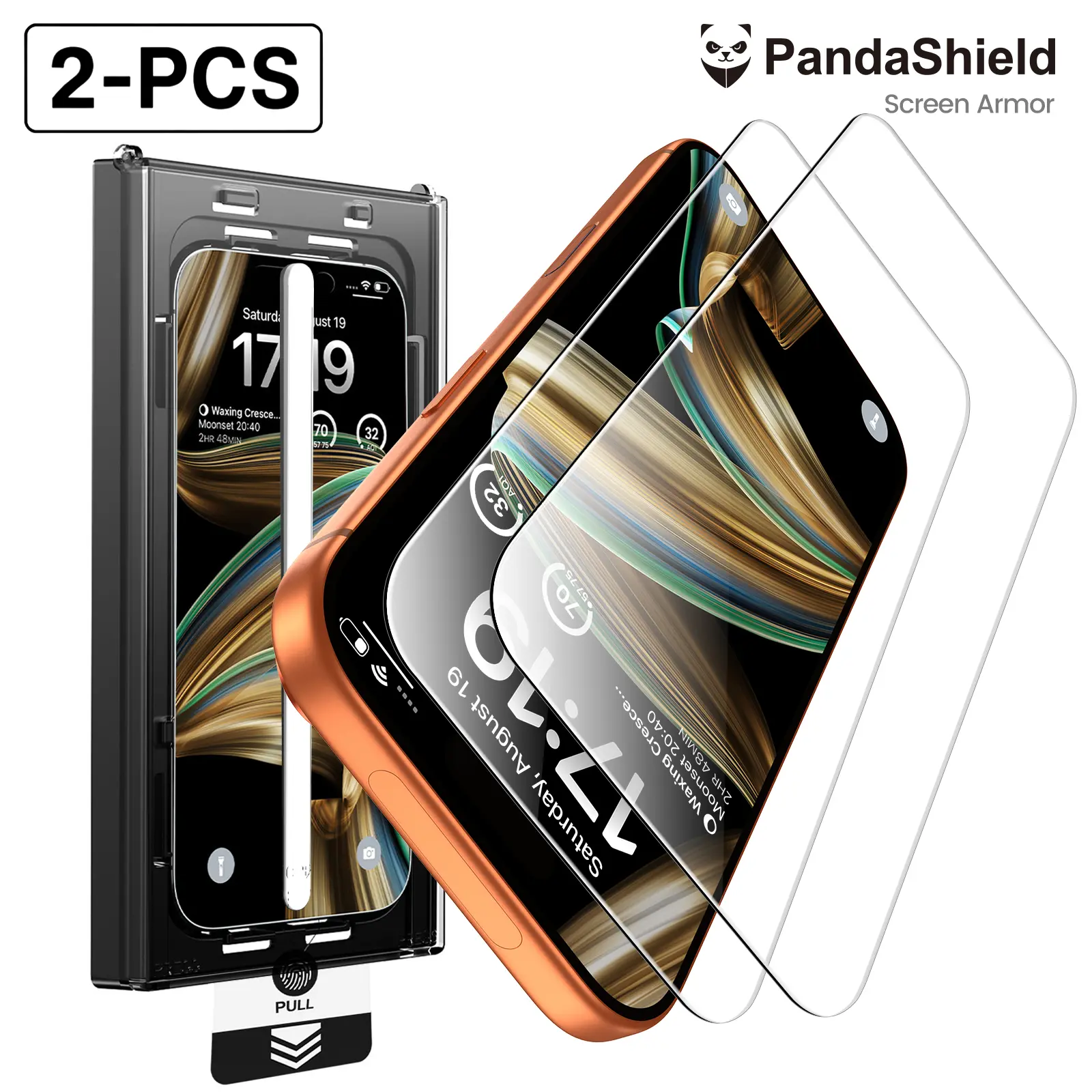 [2-PCS] PandaShield HD&Privacy Screen Protector for iPhone 13,14,15,16,17,18 plus pro max – Anti-Spy, Easy Install bo, 9H Hardness, Full Coverage, fully protection