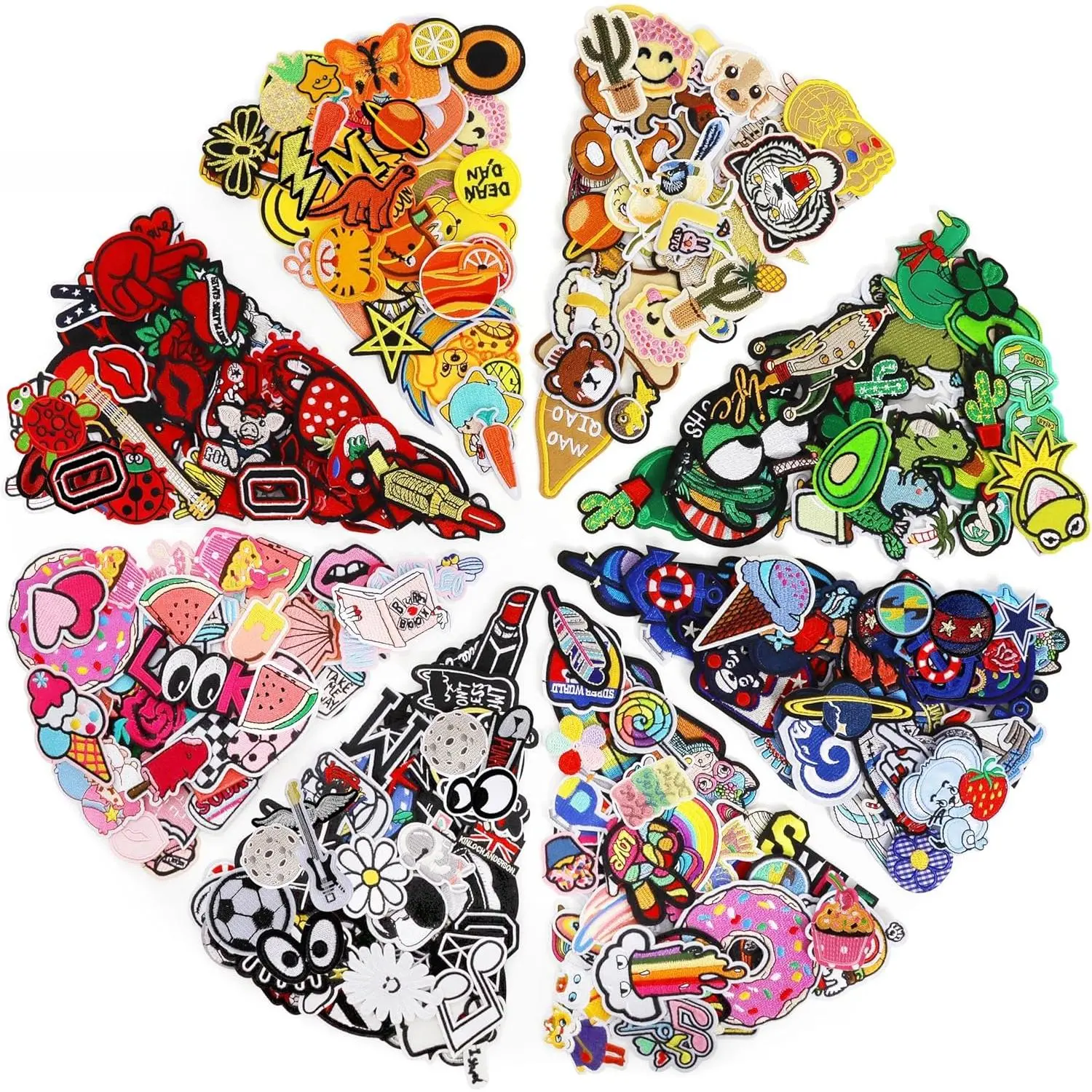 72Pcs Random Assorted Embroidered Iron-on Patches, Sew/Iron On Decorative Applique Patches for Clothing Accessories