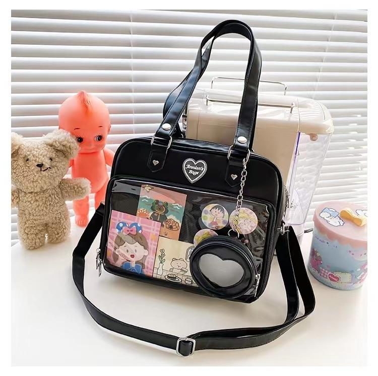 Women Japanese Style Trend Kawaii Candy Color Large Capacity Ita Bag Fashion Student Preppy Shoulder Bag Messenger Crossbody Bag